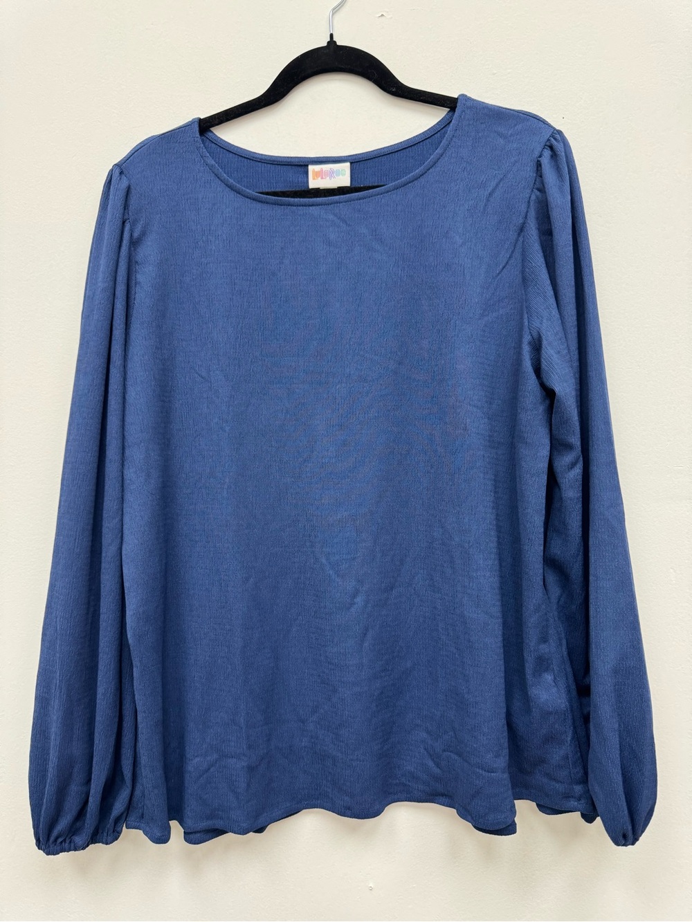 LuLaRoe Navy Ribbed Long Sleeve Crewneck Top vivian